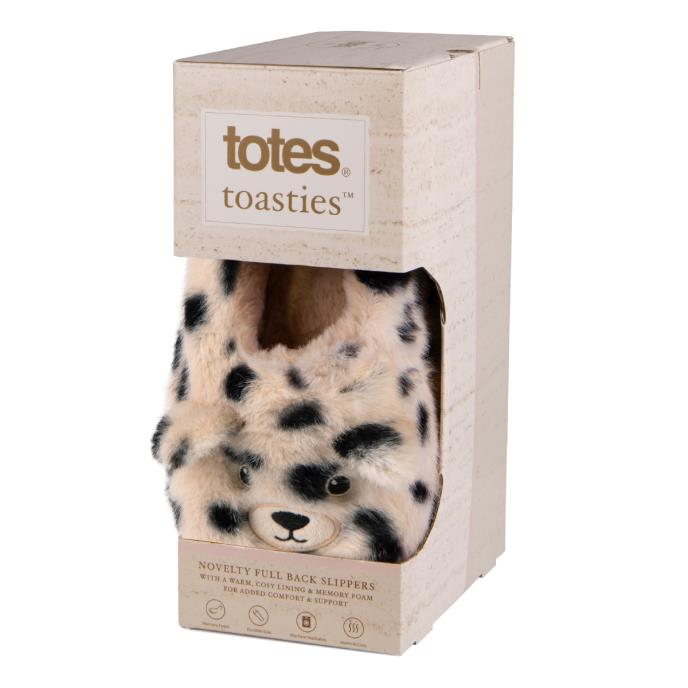 totes toasties® Ladies Novelty Faux Fur Slippers Dalmatian Extra Image 1